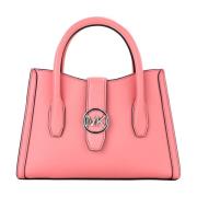 Luxe Tea Rose Top Zip Satchel Crossbody Tas Michael Kors , Pink , Dame...