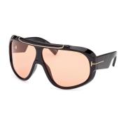 Gedurfde vierkante zonnebrillencollectie Tom Ford , Black , Unisex