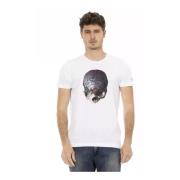 Heren Wit Katoenen T-Shirt met Frontprint Trussardi , White , Heren