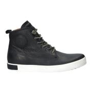 Donker Indigo Leren Hi-Top Sneaker Blackstone , Blue , Heren