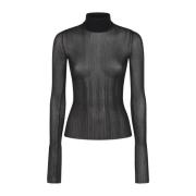 Zwarte Coltrui in Transparant Gebreid Givenchy , Black , Dames