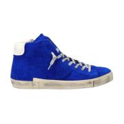 Blauwe High Top Sneakers met Rits Philippe Model , Blue , Heren