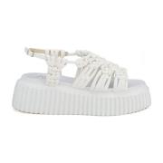 Witte Flatform Sandalen voor Vrouwen AGL , White , Dames