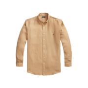 Casual Bruine Linnen Overhemd Ralph Lauren , Brown , Heren