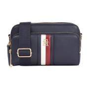 Blauwe Iconische Cross Body Camera Tas Tommy Hilfiger , Blue , Dames