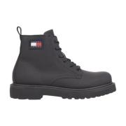 Zwarte Veterschoenen Tommy Jeans , Black , Heren