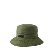 Gewatteerde Tech Bucket Hat - Khaki Ganni , Green , Dames