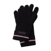 Wollen Handschoenen - Zwart, Gestikt Logo Tommy Hilfiger , Black , Her...
