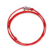 Red Wrap-Around String Bracelet with Sterling Silver Lock Nialaya , Re...