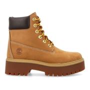 Honey Gesloten Enkellaarzen met Platform Timberland , Brown , Dames