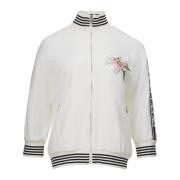 Wit Geborduurd Sweatshirt met Rits Dolce & Gabbana , White , Dames