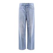 Blauwe Jeans met Zilveren Metalen Knopen Closed , Blue , Dames