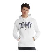 Hoodie met bedrukt logo - Wit Tommy Jeans , White , Heren