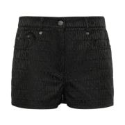 Zwarte Logo Jacquard Shorts Moschino , Black , Dames