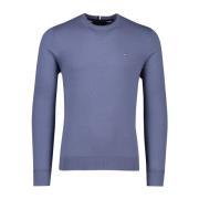 Blauwe Trui met Ronde Hals Tommy Hilfiger , Blue , Heren