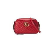 GG Marmont Shoulder Tas Gucci , Red , Dames