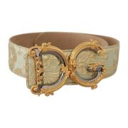 Echt Leren Riem met Gegraveerde Logogesp Dolce & Gabbana , Green , Dam...