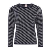 Speciale Geruite Pullover Blouse Skovhuus , Blue , Dames