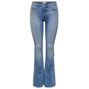 Flared Denim Jeans Only , Blue , Dames