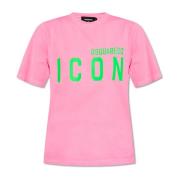 T-shirt met logo Dsquared2 , Pink , Dames