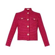 Jacquard Houndstooth Bomberjack Liu Jo , Pink , Dames