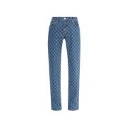 ‘Monogram’ jeans met een hoge taille Misbhv , Blue , Dames