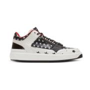 B-Court Mid Top sterrenprint leren sneakers Balmain , Black , Heren