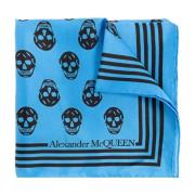 Zijden sjaal Alexander McQueen , Blue , Dames