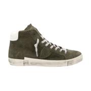 Groene hoge sneakers in verweerde stijl Philippe Model , Green , Heren