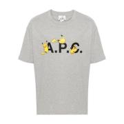 Pokemon T-shirt, 100% katoen A.p.c. , Gray , Heren