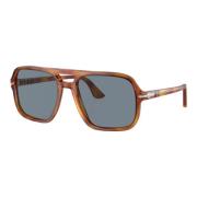 Terra di Siena Blauwe Lens Zonnebril Persol , Brown , Heren