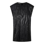 Houtnerf Lurex Top Stella McCartney , Black , Dames