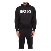 Nero Jersey Hoodie Hugo Boss , Black , Heren