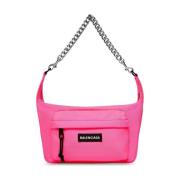 Raver Medium Chained Schoudertas Balenciaga , Pink , Dames