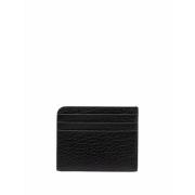 Zwarte Leren Kaarthouder Maison Margiela , Black , Dames