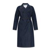 Denim trenchcoat Alaïa , Blue , Dames