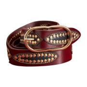 Jane studded leren Riem Antik Batik , Red , Dames