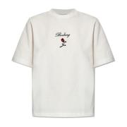 T-shirt met logo Burberry , White , Dames