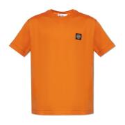 T-shirt met logo Stone Island , Orange , Heren