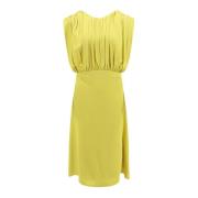 Mouwloze Satijnen Jurk Jil Sander , Yellow , Dames