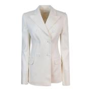 Witte Gestructureerde Blazer Jas Sportmax , White , Dames