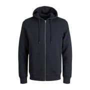 Comfortabele Zip Hoodie Jack & Jones , Black , Heren