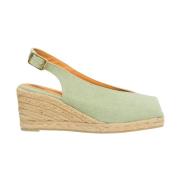 Canvas Sleehak Espadrille Castañer , Green , Dames