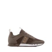 Bruine Casual Leren Sneakers Emporio Armani EA7 , Brown , Heren