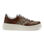 Panelled GG Low-Top Sneakers Gucci , Brown , Heren