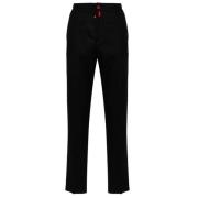 Zwarte Logo Patch Tapered Broek Kiton , Black , Heren