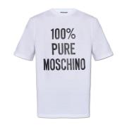 T-shirt met logo Moschino , White , Heren