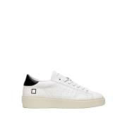 Witte Leren Sneakers met Zwarte Hielen D.a.t.e. , White , Heren