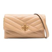 Stijlvolle Chevron Chain Crossbody Tas Tory Burch , Beige , Dames