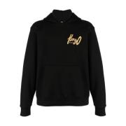 Zwarte Logo Katoenen Hoodie Kenzo , Black , Heren